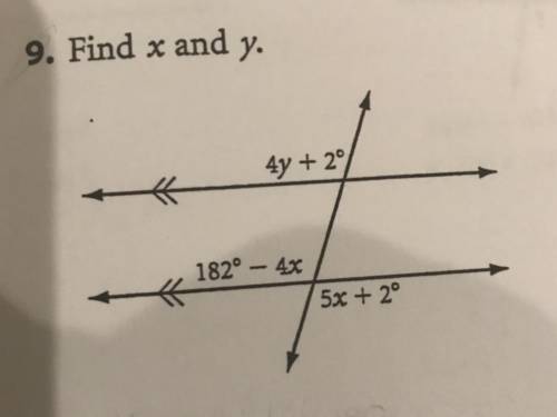 PLEASE HELP (20pts, attachment below) Find x and y.