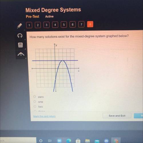 How many solutions exist for the mixed-degree system graphed below?