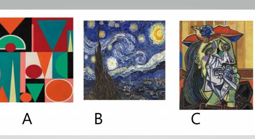 Which work of art represents organic shapes?