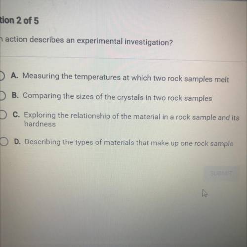 Which action describes an experimental investigation?