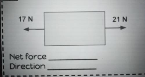 Find the net force and direction in the picture below.