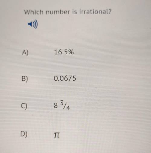 Which number is irrational? ​