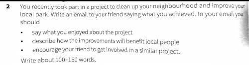 Write an email to your friend a project to clean up your neighborhood and improve your local park.