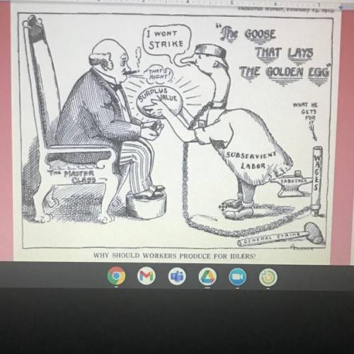 Based on the political cartoon, how is America divided into The

Wealthy Few and The Poor Masses?