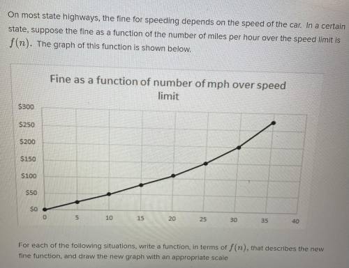 On most state highways, the fine for speeding depends on the speed of the car. In a certain state,