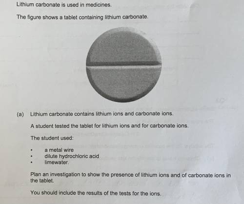 This question is on lithium carbonate. I have attached a picture of the question bellow.

Please a