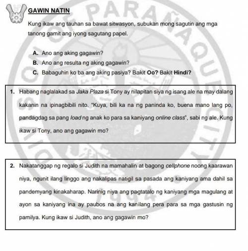 Pahingi Ng Tulong po dito ESP 10 ito(Serious Answers please)​