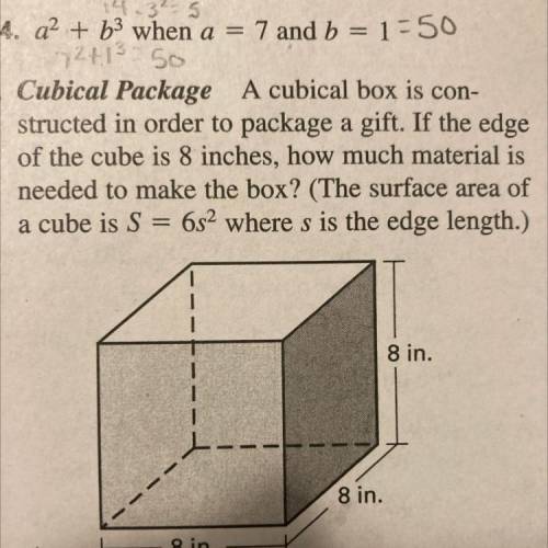 26. Cubical Package A cubical box is con-

structed in order to package a gift. If the edge
of the