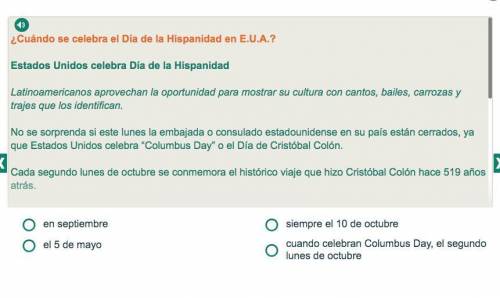 PLEASE HELP WITH SPANISH!! PT 2

Question that goes along with the reading, answer choices at the
