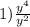 1) \frac{y^4}{y^2}