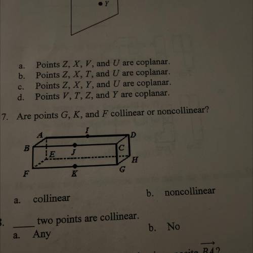 Are points G K and F Collinear or noncollinear