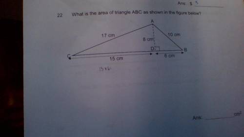 What is the area of triangle ABC as shown in the figure below?