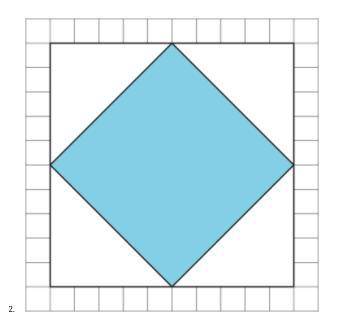 Find the area of each shaded square (in square units).
