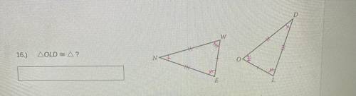 Use the information given to name the triangle that is congruent to the first one.