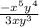 \frac{-x^5y^4}{3xy^3}