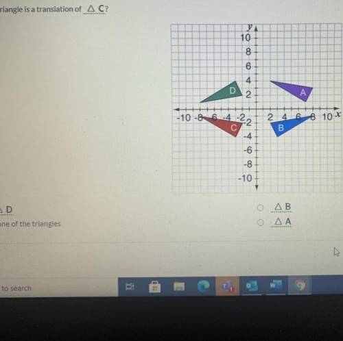 Which triangle is a translation of C