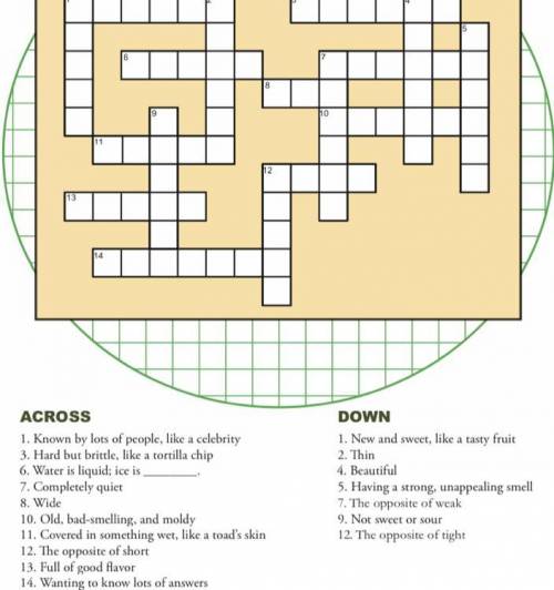 Needs help with this Adjective crossword puzzle