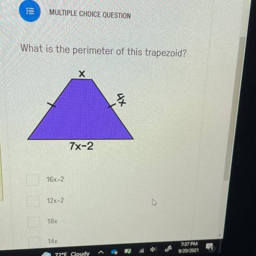 What is the perimeter of this trapezoid?