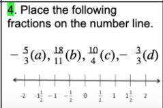 Place the fractions on the number line please!!! thx <3