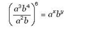 Find the values of x and y in the equation below.
x = 
y =