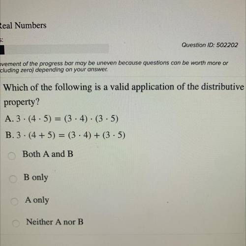 Which of the following is a valid application of the distributive property?