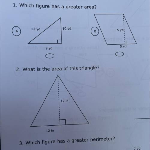 Which figure has a greater area￼
Only number 1!