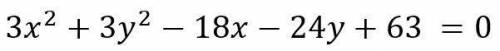 Obtén las coordenadas del centro de la siguiente ecuación.