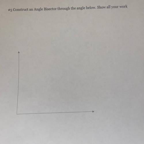 #5 Construct an Angle Bisector through the angle below. Show all your work