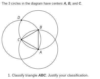 Classify triangle ABC. Justify your classification.