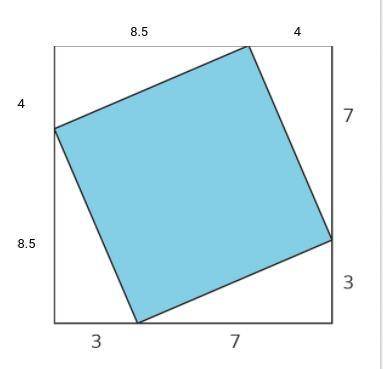 Find the area of the blue shaded region