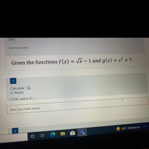 Calculate 
F(16) and g(3)