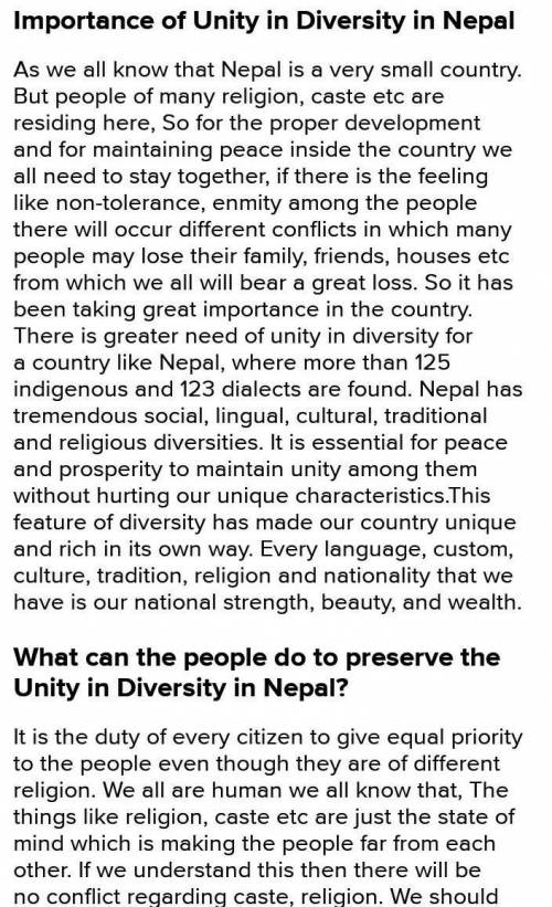 Hold a speech contest on 'Unity in Diversity in Nepal'