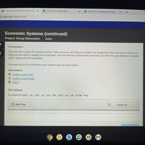 PLEASE HURRY

Economic Systems (continued)
Project: Group Discussion Active
Instructions
Click the