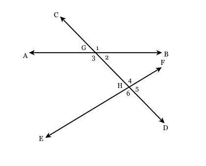 Which angle number represents the linear pair of∠DHE?