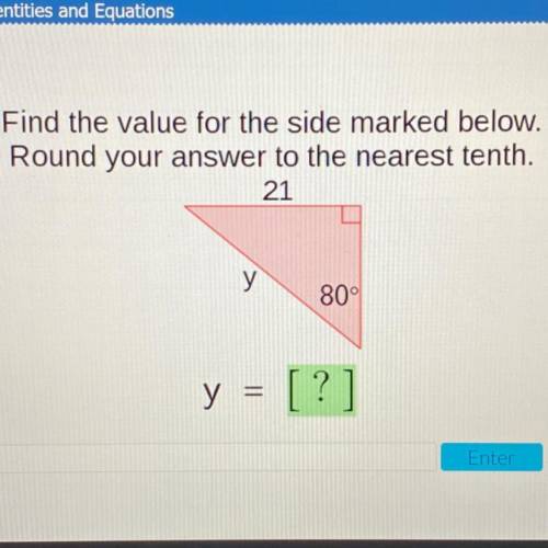 Find the value for the side marked below.
Round your answer to the nearest tenth.