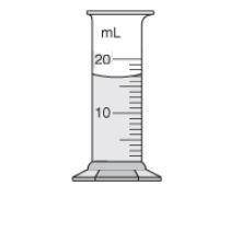 Jessica poured a liquid into the graduated cylinder below.

What is the volume of the liquid?
A. 1