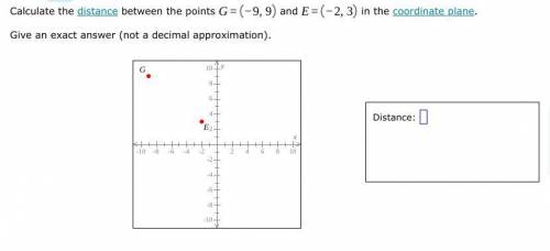 Calculate the exact distance between the points.