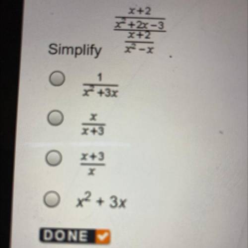 Simplify X +2 over X^2 Plus 2X subtract three over X +2 over X^2-x￼￼