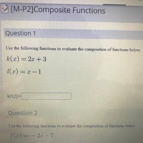Use the following functions to evaluate the composition of functions below
