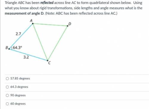 Triangle ABC has been reflected across line AC.