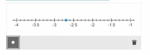 Subtract using a number line.

−2.3−(−0.4)
Plot the minuend and the difference on the number line.