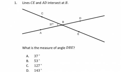 Lines CE and AD intersect a B