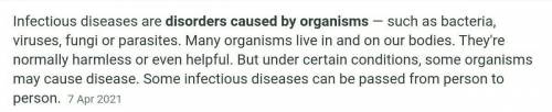I also need help on this too. Differentiate between an infectious disease and an inherited disease.