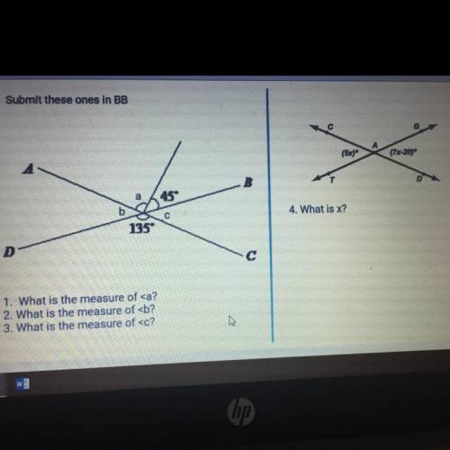 NEED HELP ASAP PLZZZ

1. What is the measure of
2. What is the measure of
3. What is the measure o