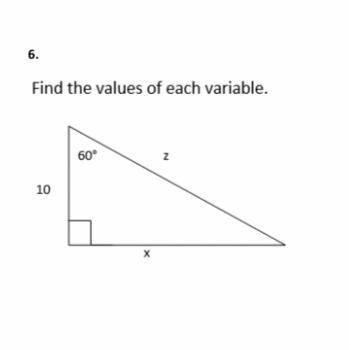 6.

Find the values of each variable
PLEASE HELP ASAP
I JUST NEED
THIS
LAST QUESTION!!!