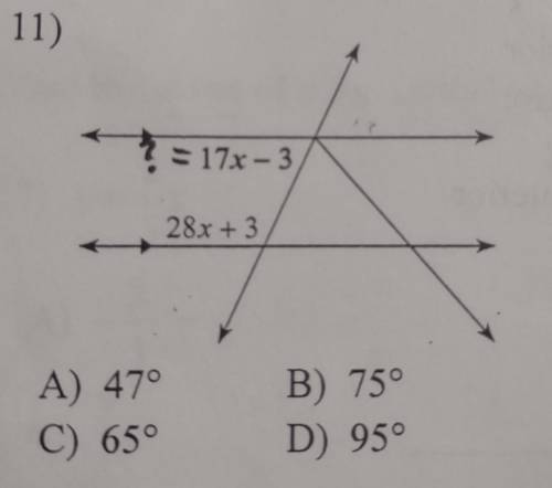 Find the measure of the angle indicated in bold. (?)