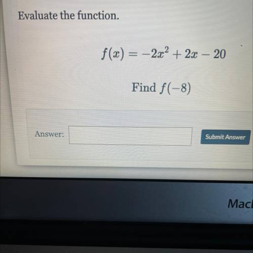 F(-8) evaluate the function