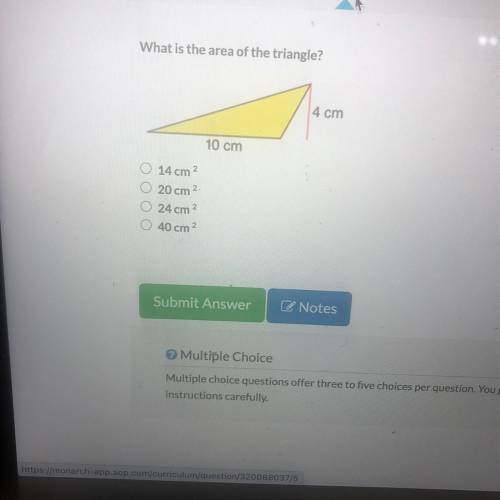 What is the area of the triangle?
Help plz