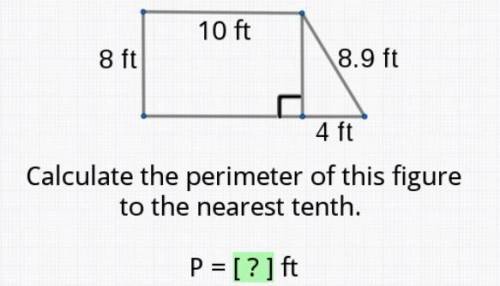 Calculate the perimeter of this figure to the nearest tenth. DONT BE WRONG