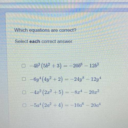 Which equations are correct?